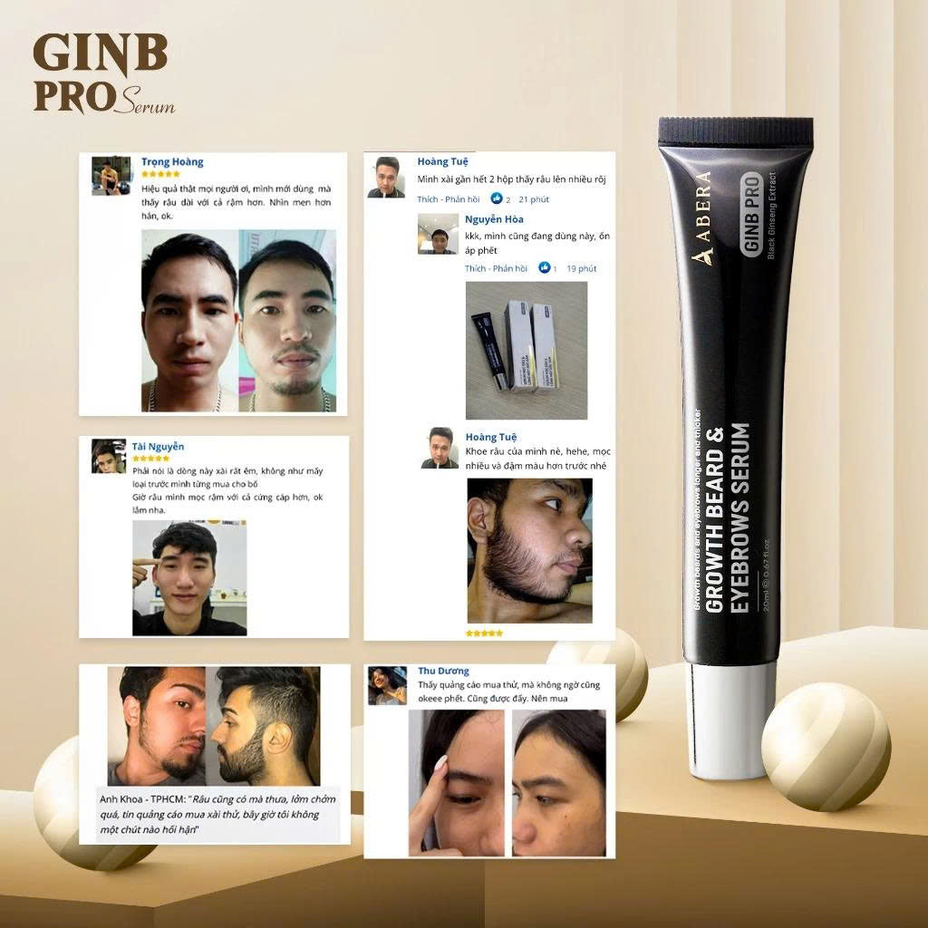 GINB PRO BEARD, HAIR & EYEBROW GROWTH SERUM