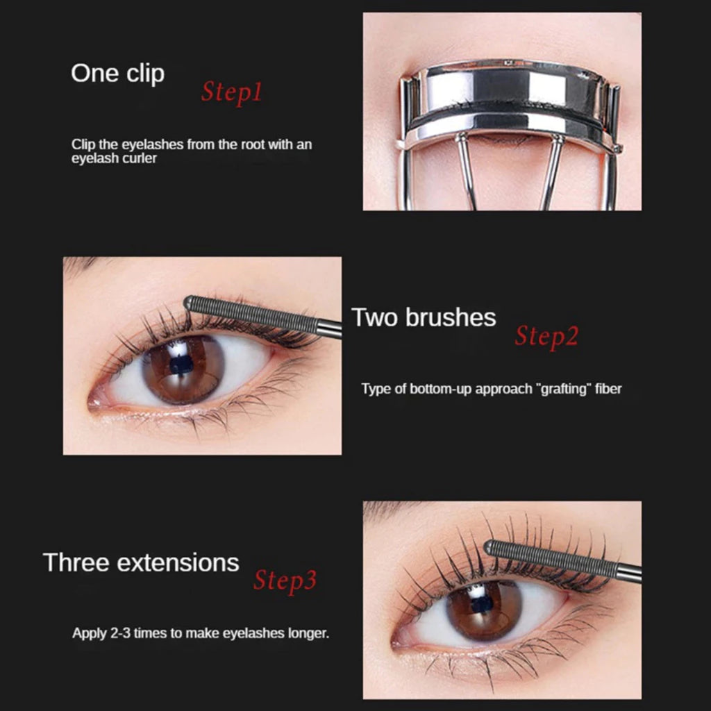Comb-head A.M.G mascara for separating, curling, and lengthening lashes naturally, steel-tube macara lash brush