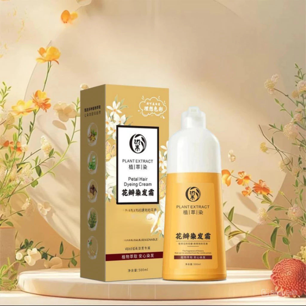 Herbal Plant Extract Hair Dye Shampoo - Naturally dyes hair black, nourishes hair from within, eliminates dryness and brittleness.