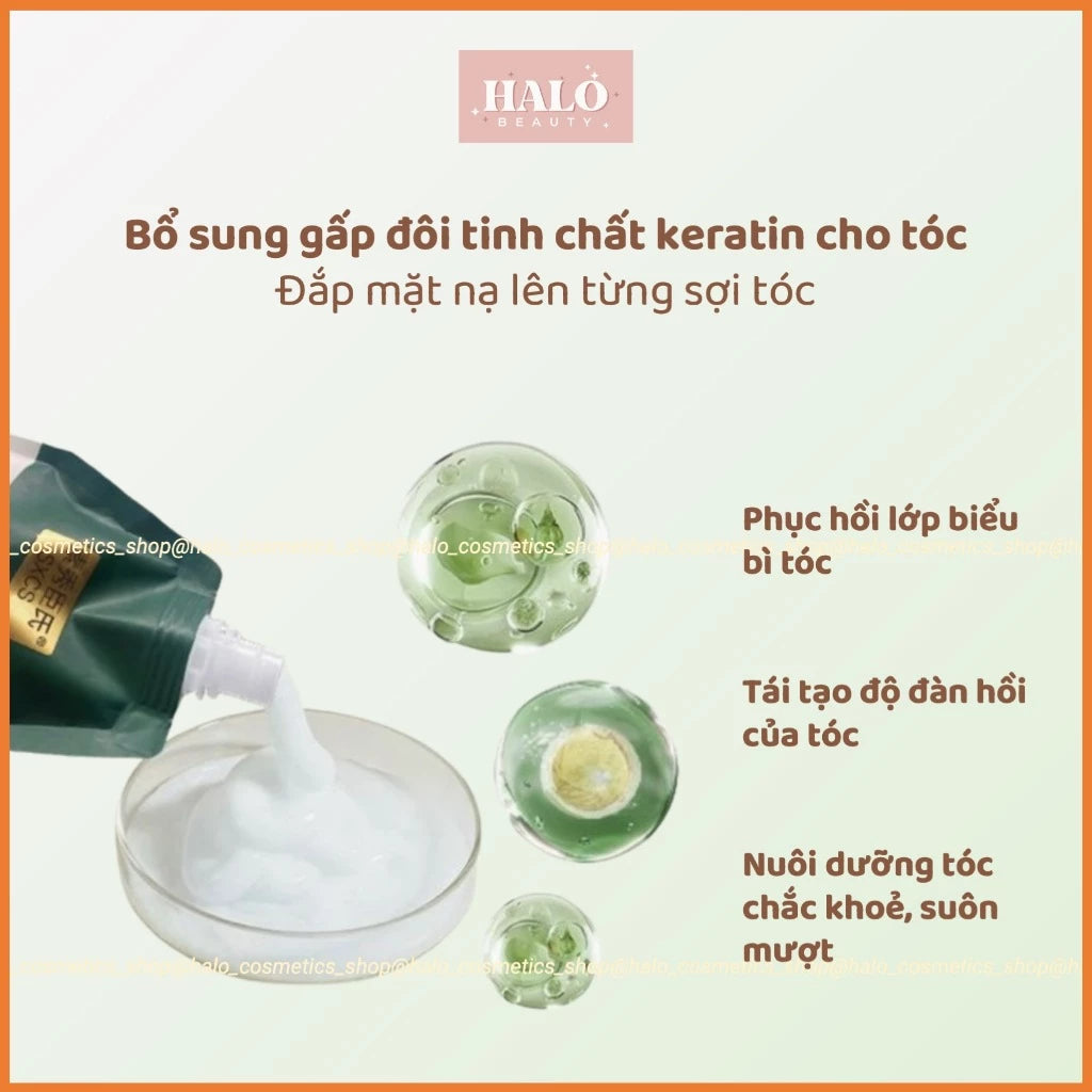Keratin hair mask restores damaged hair, nourishes smooth and shiny hair, helps it stay in place, prevents hair loss, dryness, frizz, curling, and dyeing