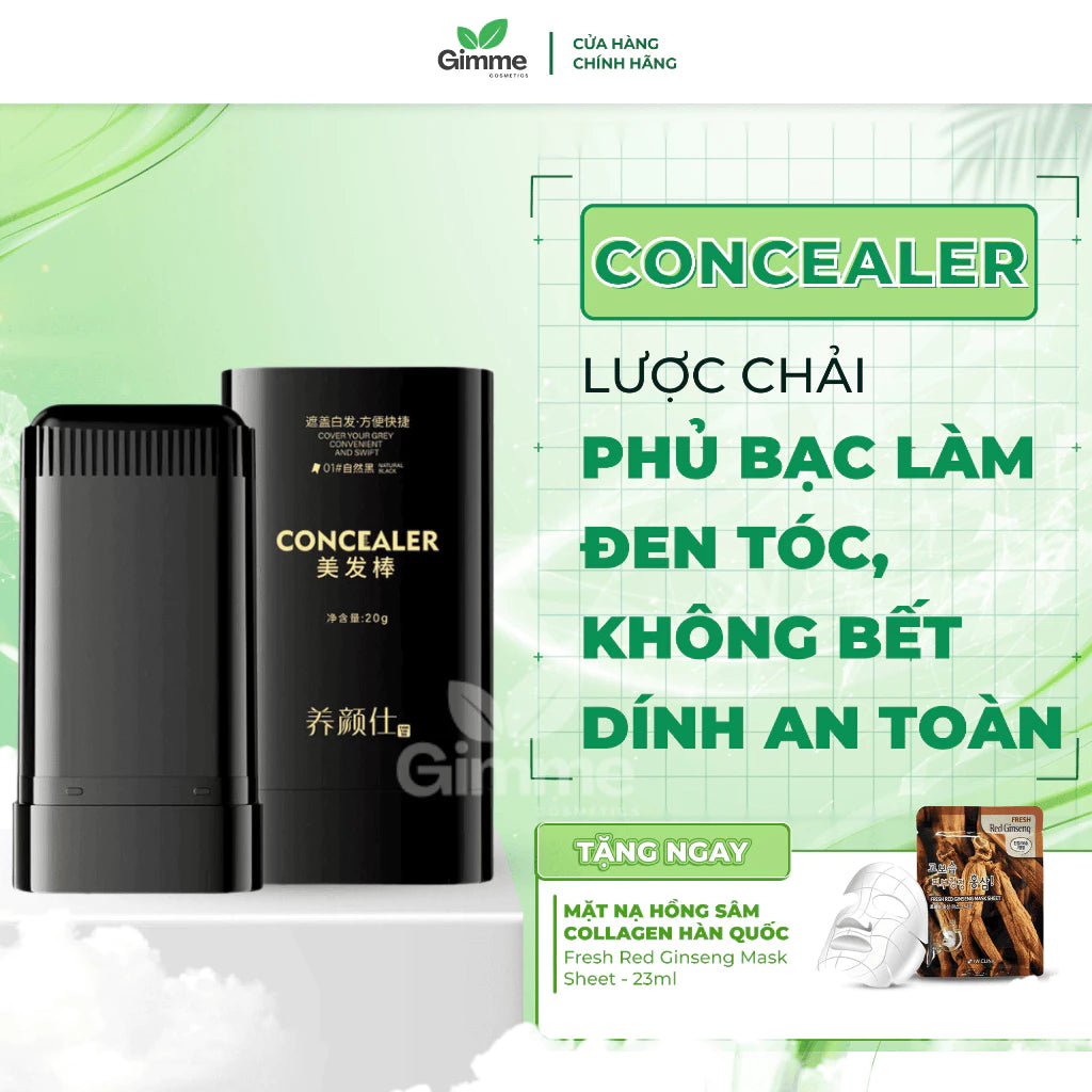 Hair Concealer Brush - Concealer Brush for Gray Hair Coverage, Helps Blacken Hair, Non-Sticky, Improves Hair Appearance