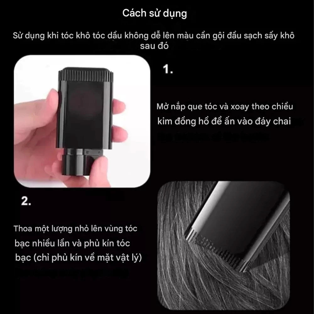 Hair Concealer Brush - Concealer Brush for Gray Hair Coverage, Helps Blacken Hair, Non-Sticky, Improves Hair Appearance