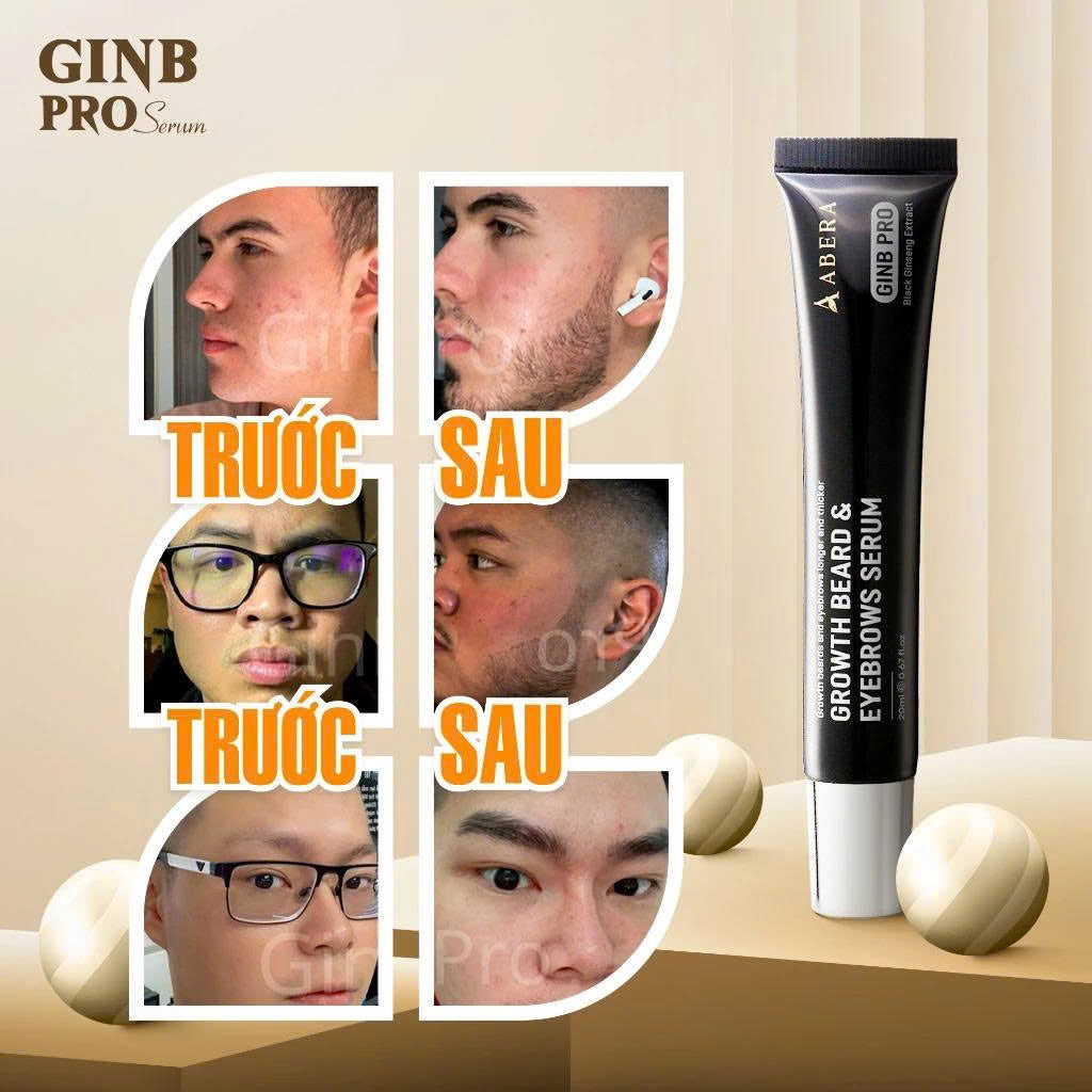 GINB PRO BEARD, HAIR & EYEBROW GROWTH SERUM