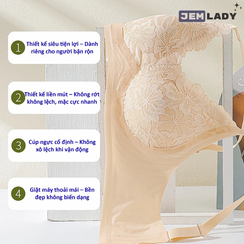 AL20 - Women's Lace Bra Sexy and Alluring Wireless