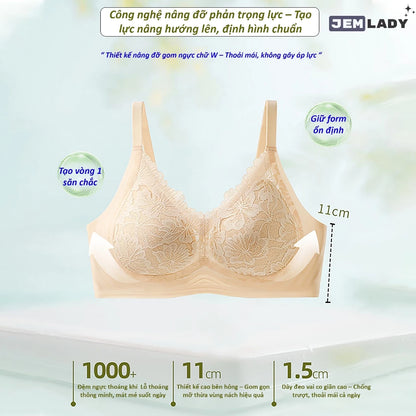 AL20 - Women's Lace Bra Sexy and Alluring Wireless