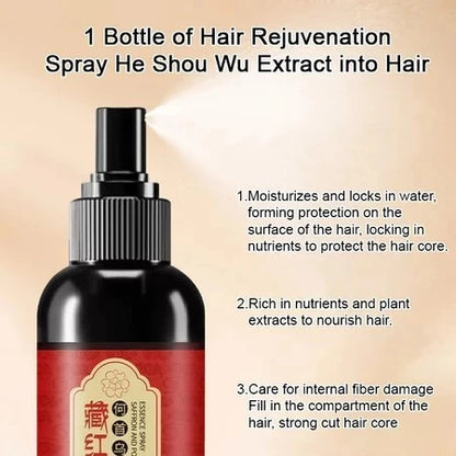 HUNMUI saffron black hair conditioner spray - HUNMUI black hair spray covers gray hair, effectively treating gray hair at home.