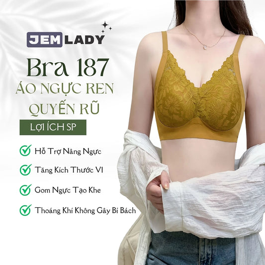 AL20 - Women's Lace Bra Sexy and Alluring Wireless