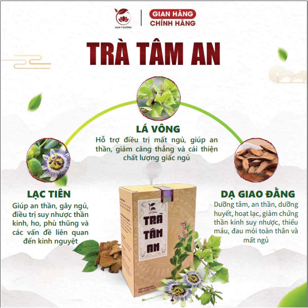 Tam An Tea by Dr. Tran Hoang Hai helps reduce insomnia, restless sleep, and fatigue.