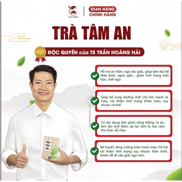 Tam An Tea by Dr. Tran Hoang Hai helps reduce insomnia, restless sleep, and fatigue.