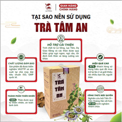 Tam An Tea by Dr. Tran Hoang Hai helps reduce insomnia, restless sleep, and fatigue.
