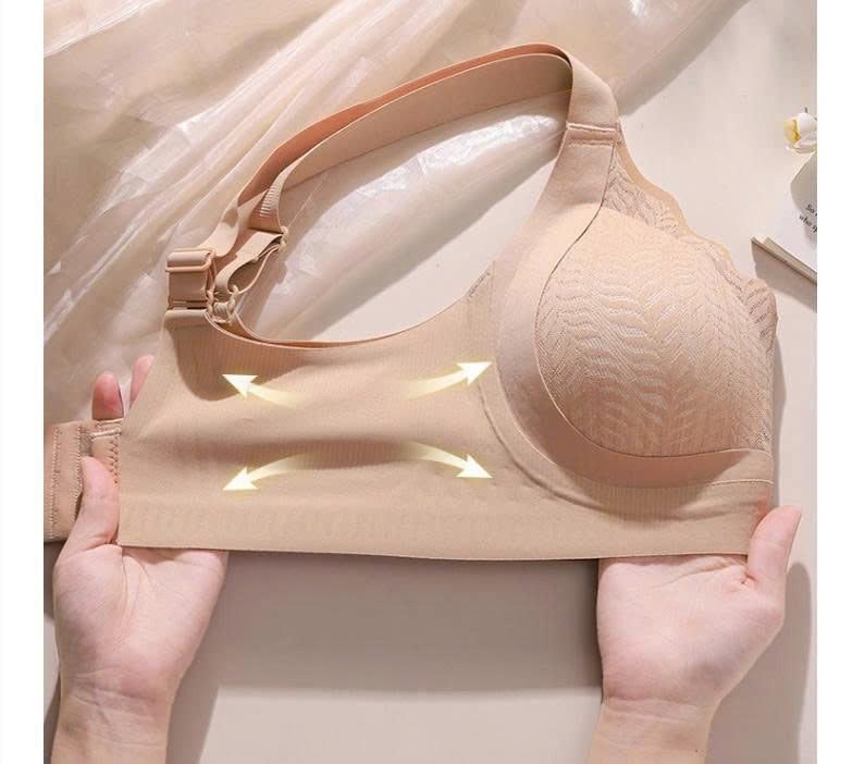 AL38 seamless spandex bra with ribbed pattern, 2.5cm thick padding, no underwire