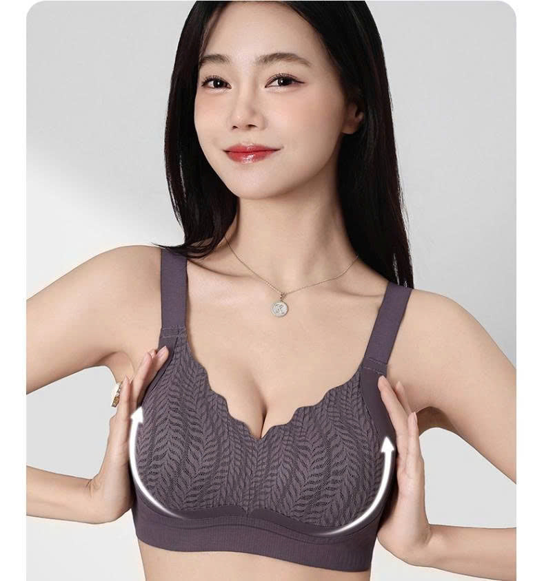 AL38 seamless spandex bra with ribbed pattern, 2.5cm thick padding, no underwire
