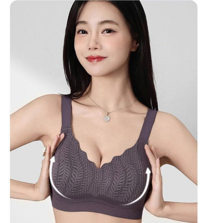 AL38 seamless spandex bra with ribbed pattern, 2.5cm thick padding, no underwire